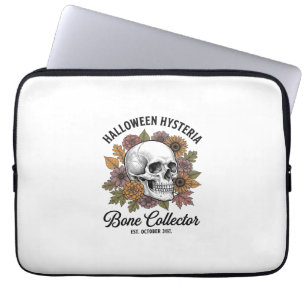 Vintage-Halloween-Schädel-Knochen-Sammler-Shirt-De Laptopschutzhülle