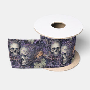 Vintage-Halloween-Schädel Satinband