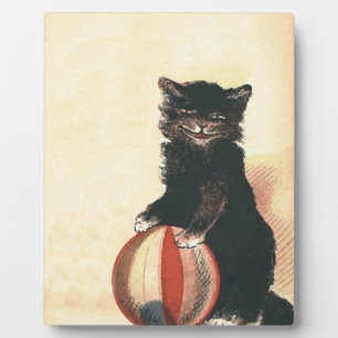 Vintage HALLOWEEN schwarze Katze Fotoplatte