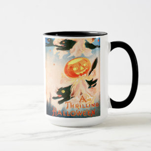 Vintage Halloween Schwarze Katzen Tasse