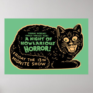 Vintage Halloween-Schwarze Poster