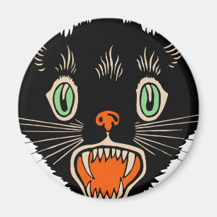 Vintage Halloween-Schwarzkatzenkatze Magnet