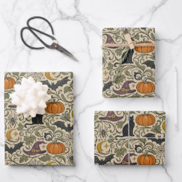 Vintage Halloween Scrollwork Geschenkpapier Set