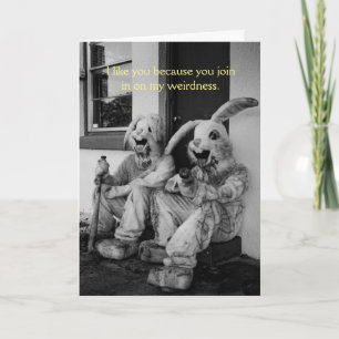 Vintage Halloween - seltsame, gruselige Kaninchen, Karte