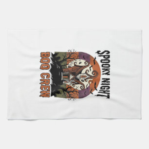 Vintage-Halloween-Shirt Boo Night Haunted House Ar Geschirrtuch