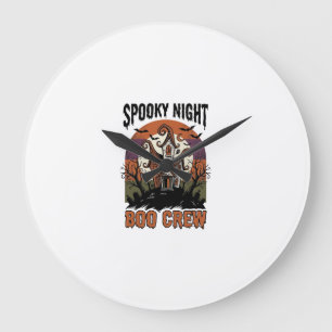 Vintage-Halloween-Shirt Boo Night Haunted House Ar Große Wanduhr
