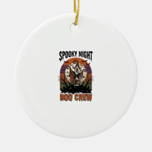 Vintage-Halloween-Shirt Boo Night Haunted House Ar Keramik Ornament