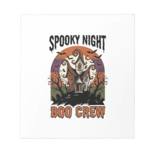 Vintage-Halloween-Shirt Boo Night Haunted House Ar Notizblock