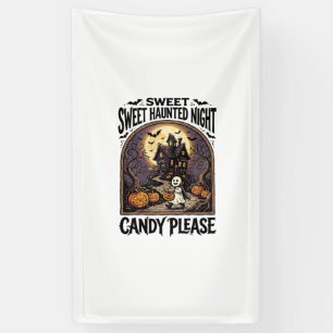 Vintage-Halloween-Shirt Candy Night Spukhaus_ Banner