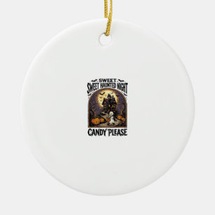 Vintage-Halloween-Shirt Candy Night Spukhaus_ Keramik Ornament