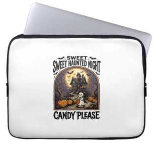 Vintage-Halloween-Shirt Candy Night Spukhaus_ Laptopschutzhülle