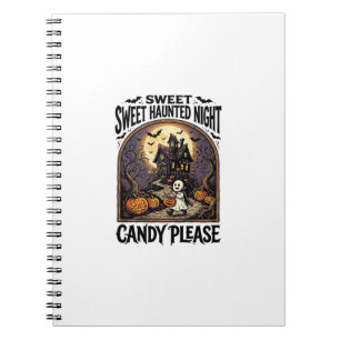 Vintage-Halloween-Shirt Candy Night Spukhaus_ Notizblock