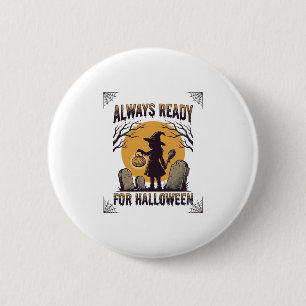 Vintage-Halloween-Shirt für Fans der spooky Season Button