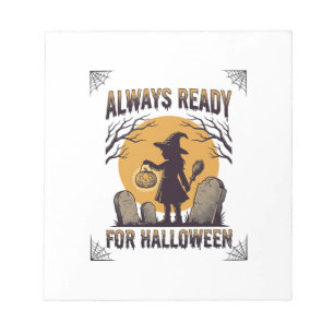 Vintage-Halloween-Shirt für Fans der spooky Season Notizblock