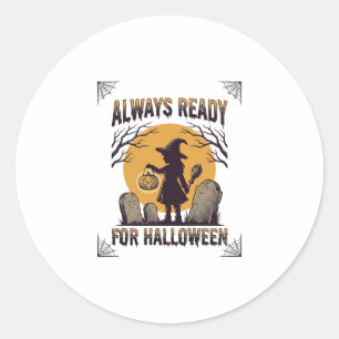 Vintage-Halloween-Shirt für Fans der spooky Season Runder Aufkleber