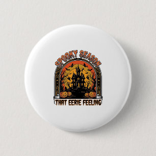Vintage-Halloween-Shirt Gruselige Saison Gefühl De Button