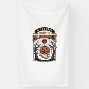 Vintage-Halloween-Shirt Gruseliger gravierter Kürb Banner