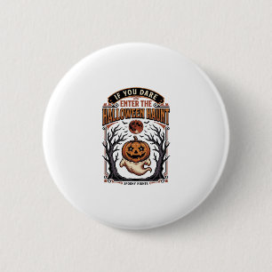 Vintage-Halloween-Shirt gruseliger gravierter Kürb Button