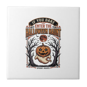 Vintage-Halloween-Shirt gruseliger gravierter Kürb Fliese