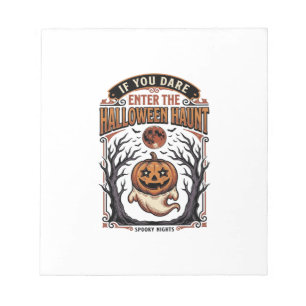 Vintage-Halloween-Shirt Gruseliger gravierter Kürb Notizblock