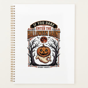 Vintage-Halloween-Shirt Gruseliger gravierter Kürb Planer