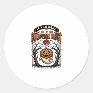 Vintage-Halloween-Shirt gruseliger gravierter Kürb Runder Aufkleber