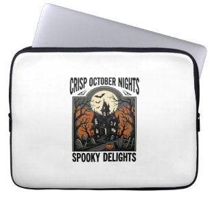 Vintage-Halloween-Shirt mit einer heimgesuchten Ok Laptopschutzhülle