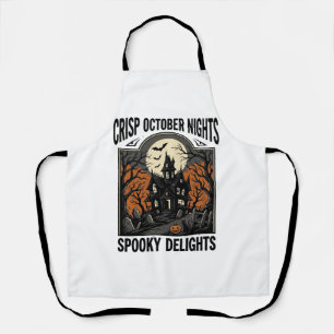 Vintage-Halloween-Shirt mit einer heimgesuchten Ok Schürze