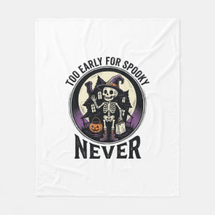 Vintage-Halloween-Shirt Skelett Mond Spukhaus Fleecedecke