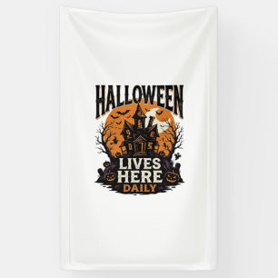 Vintage-Halloween-Shirt Spukhaus Alltag Bekommen Banner
