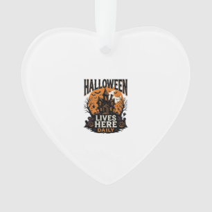 Vintage-Halloween-Shirt Spukhaus Alltag Bekommen Ornament
