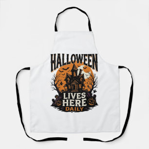Vintage-Halloween-Shirt Spukhaus Alltag Bekommen Schürze