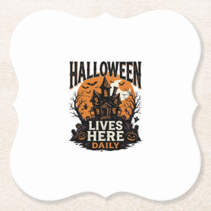 Vintage-Halloween-Shirt Spukhaus Alltag Bekommen Untersetzer