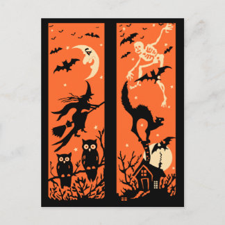 Vintage Halloween-Silhouette Postkarte