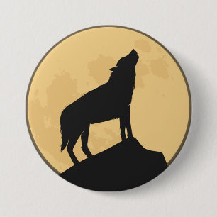 Vintage-Halloween-Silhouettendesign Button