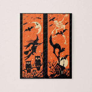 Vintage-Halloween-Silhouettenillustration Puzzle