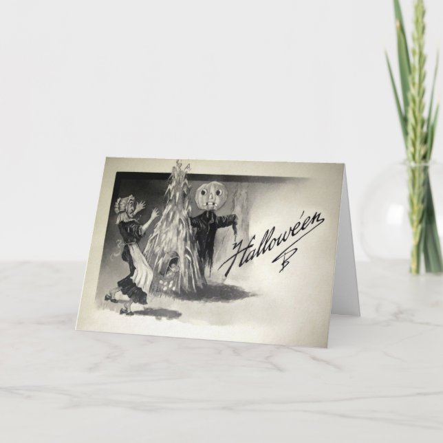 Vintage Halloween-Skareinenkarte Feiertagskarte (Vorderseite)