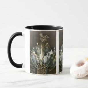 Vintage Halloween, Skelett-Geiger und Geister Tasse