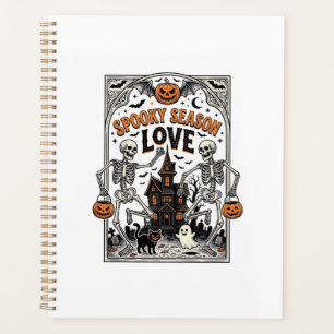 Vintage-Halloween-Skelett Grusel-Saison-Liebe-Shir Planer