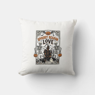 Vintage-Halloween-Skelett-Gruselige-Saison-Liebe-S Kissen