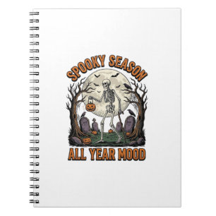 Vintage-Halloween-Skelett-Gruselige-Saison-Weißes- Notizblock