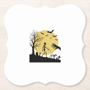 Vintage-Halloween-Skelett-Hund-Mond-Vektor-Design_ Untersetzer