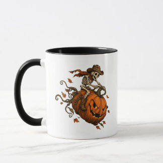 Vintage-Halloween-Skelett-Kürbis Tasse