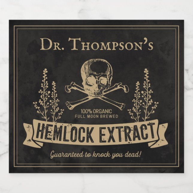 Vintage Halloween Skull-Imitate Bierflaschenetikett (Einzelnes Label)