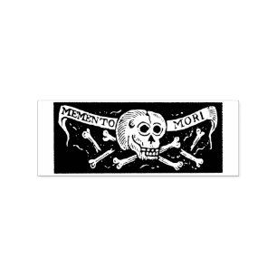 Vintage Halloween Skull Memento Mori Briefmarke Gummistempel