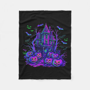 Vintage-Halloween-Soky-Szene Retro-Kürbis Y Saiso Fleecedecke