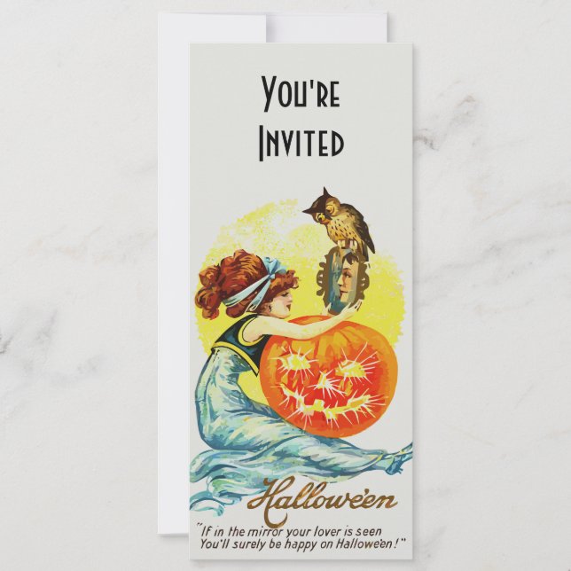 Vintage Halloween-Spiegeleinladung Einladung (Vorderseite)