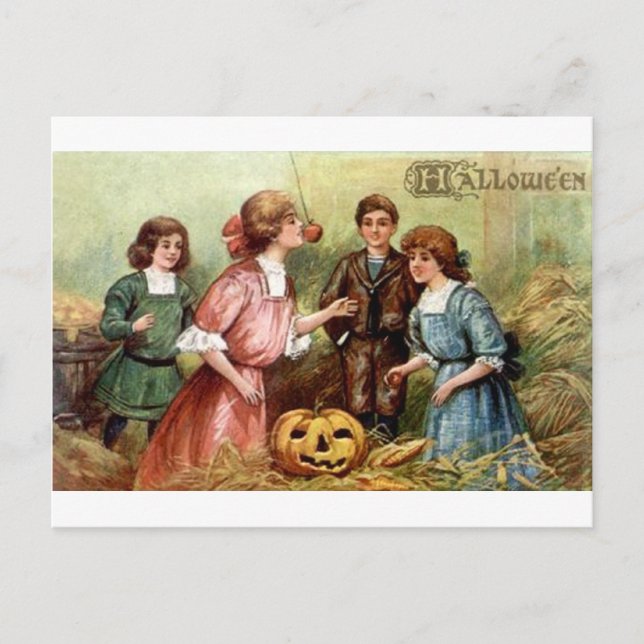 Vintage Halloween-Spiele Postkarte (Vorderseite)