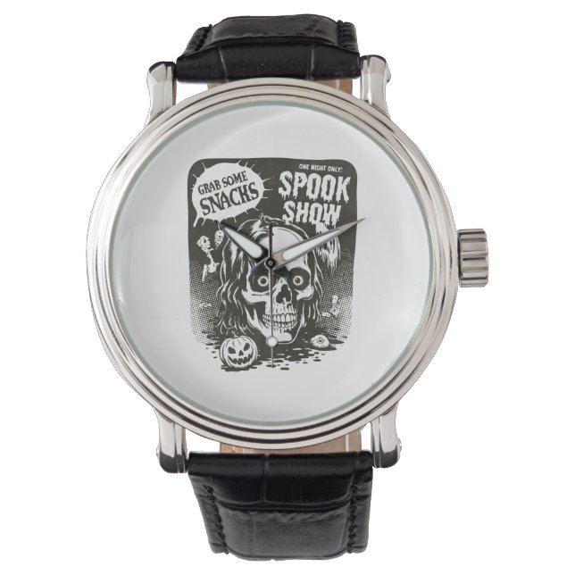 Vintage Halloween Spook Show Armbanduhr (Vorderseite)