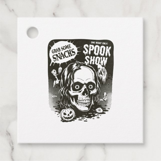 Vintage Halloween Spook Show Geschenkanhänger (Vorderseite)